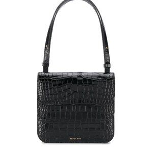 Rejina Pyo Black Crocodile-Embossed Women's Bag